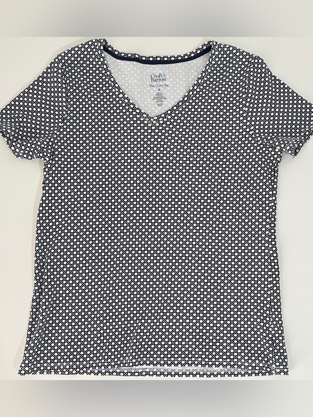 Croft & Barrow 2 Top Bundle Women's Medium 100% Cotton Navy White Stripe - Picture 9 of 11